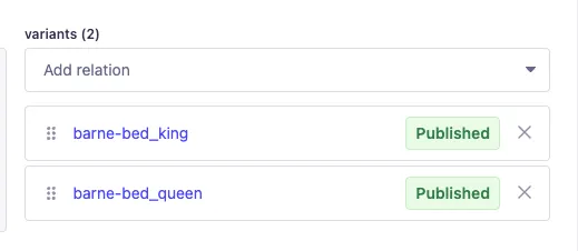 Attach variant to product
