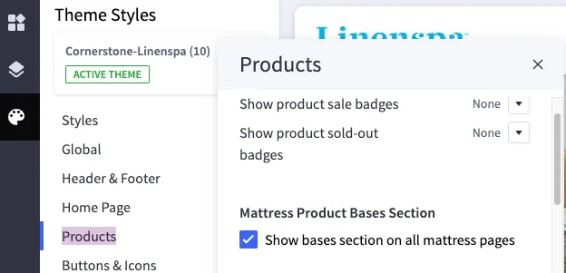 Linenspa bases settings