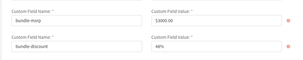 Custom fields for bundle pricing