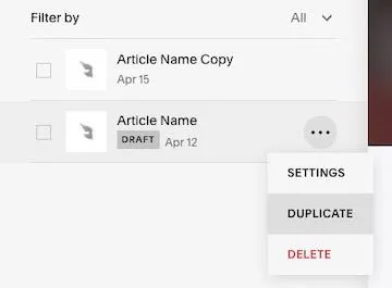 Duplicating the template post