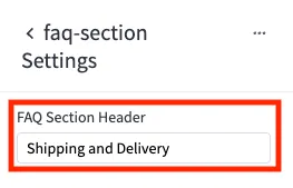FAQ page with the first section of the page highlighted