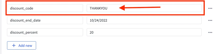 Change coupon code in email