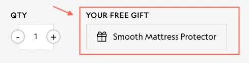 The free gift section on Malouf Home