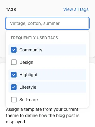 Showcase article in admin