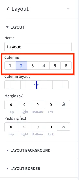 Layout columns