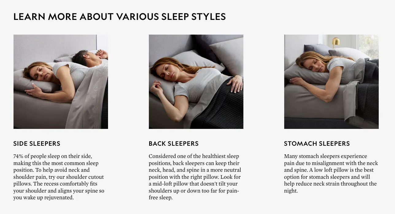 pillows page sleep styles widgets