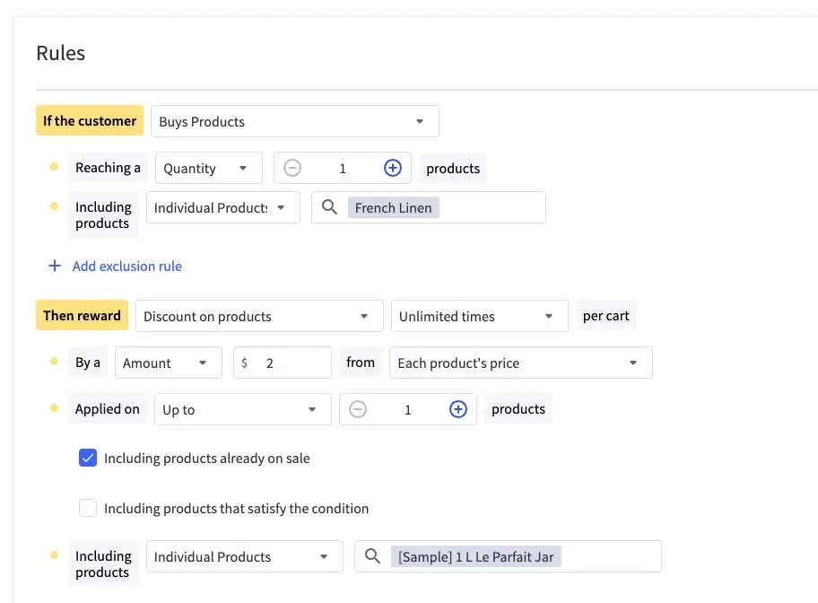 BigCommerce's bundle promotion example