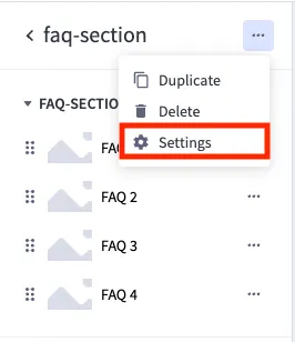FAQ page with the first section of the page highlighted